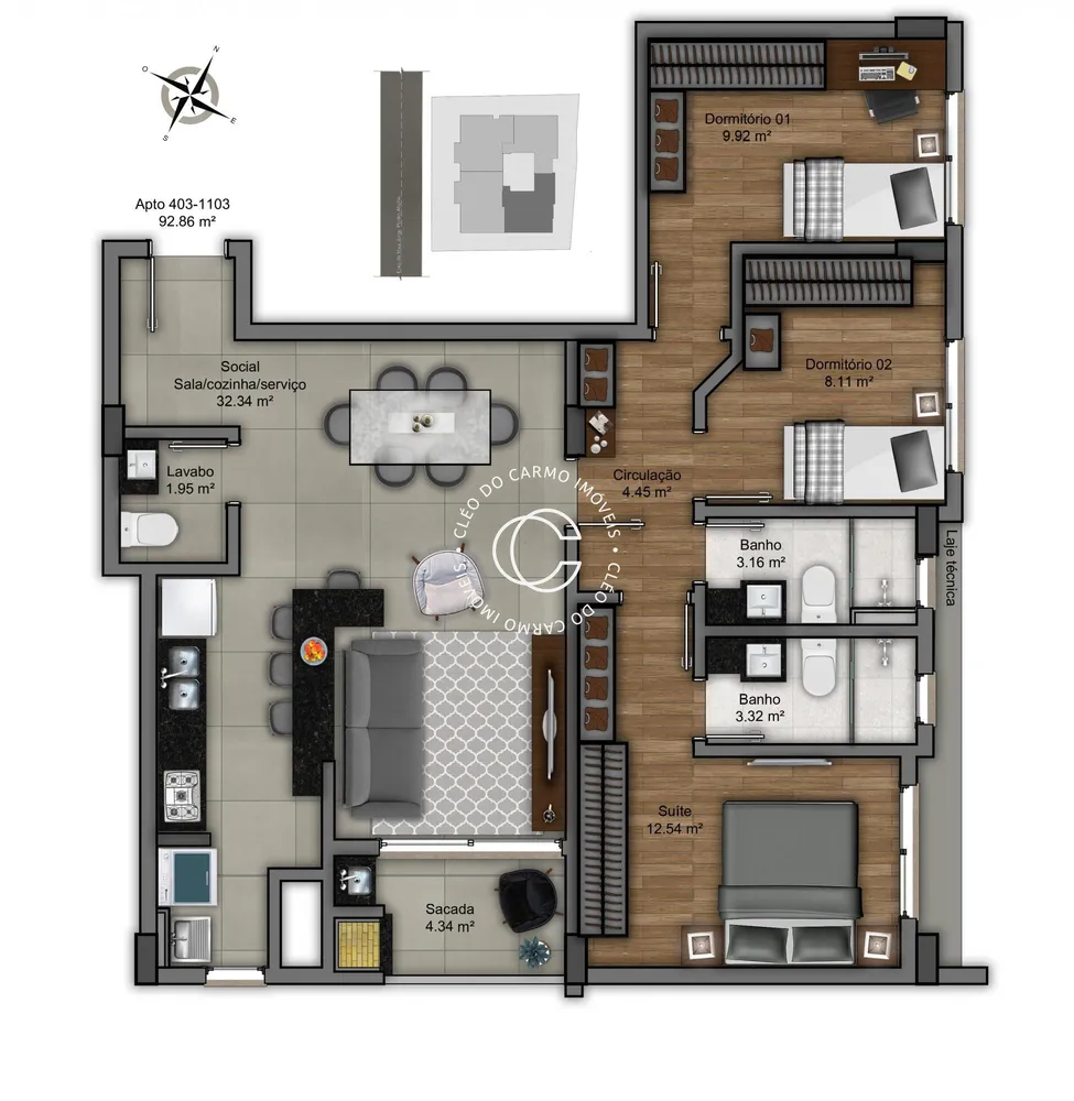 Apartamento, 3 quartos, 92 m² - Foto 4