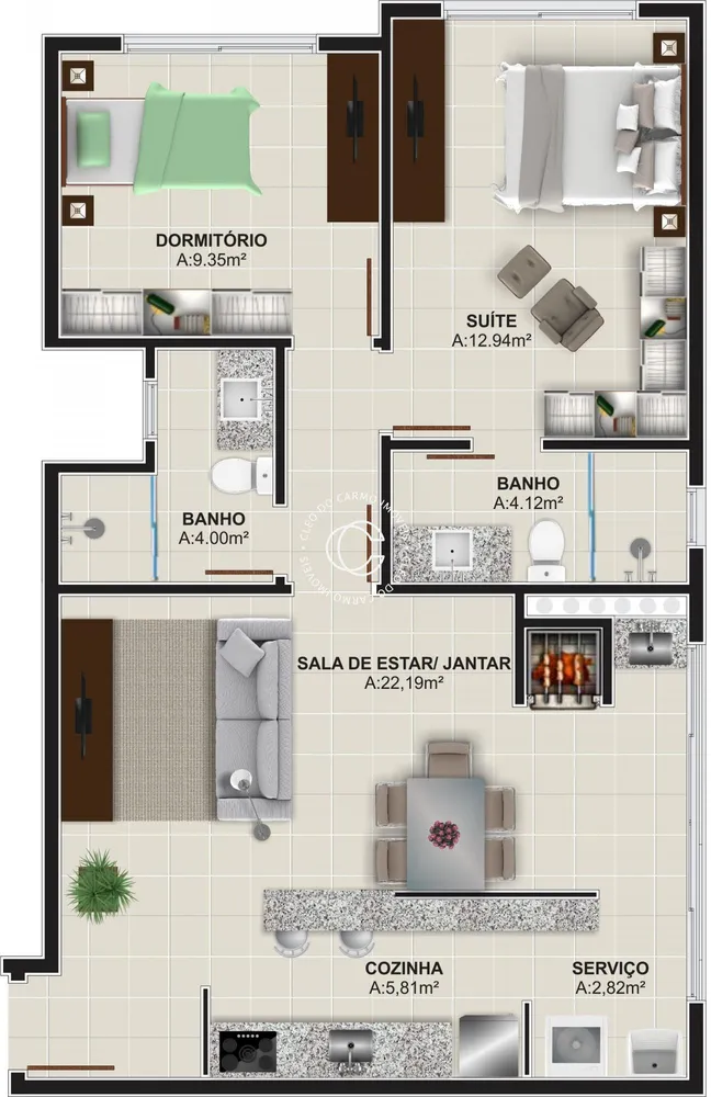 Apartamento, 2 quartos, 77 m² - Foto 2