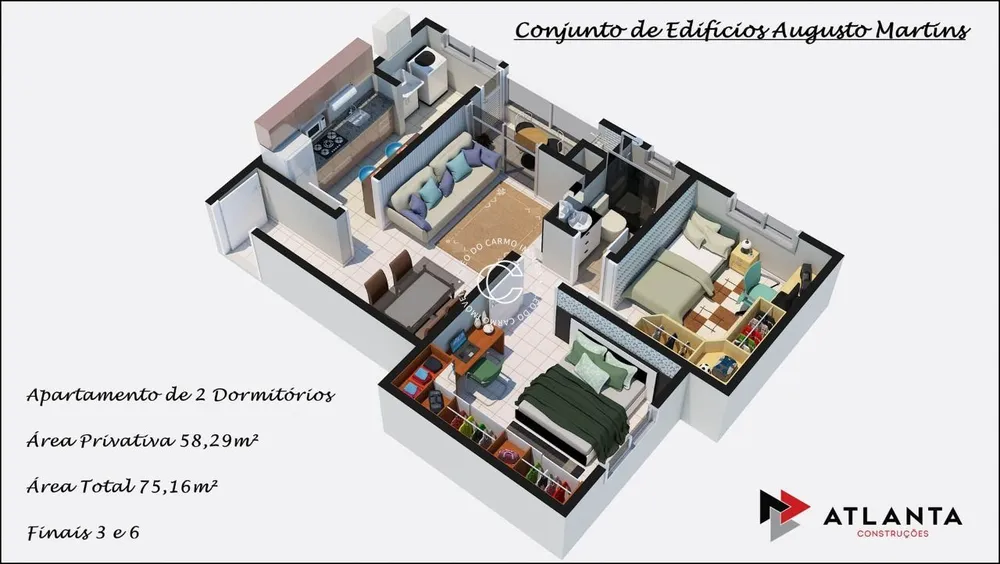 Apartamento, 2 quartos, 58 m² - Foto 2