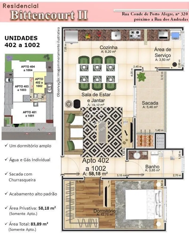 Apartamento, 1 quarto, 58 m² - Foto 2