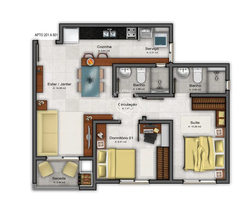 Apartamento, 2 quartos, 56 m² - Foto 2