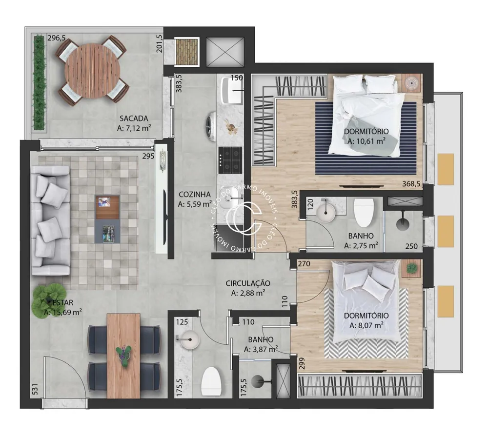 Apartamento, 2 quartos, 66 m² - Foto 2