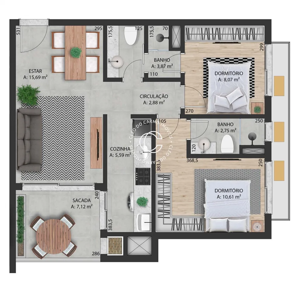 Apartamento, 1 quarto, 66 m² - Foto 2
