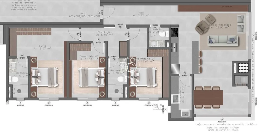 Apartamento, 3 quartos, 135 m² - Foto 4