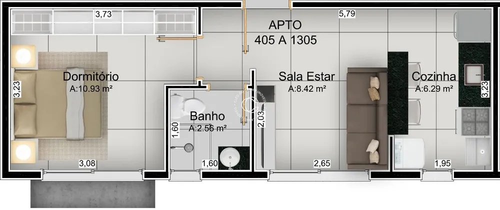 Apartamento, 1 quarto, 37 m² - Foto 2