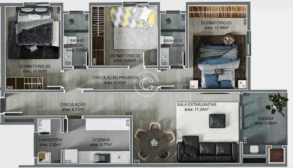 Apartamento, 3 quartos, 96 m² - Foto 4