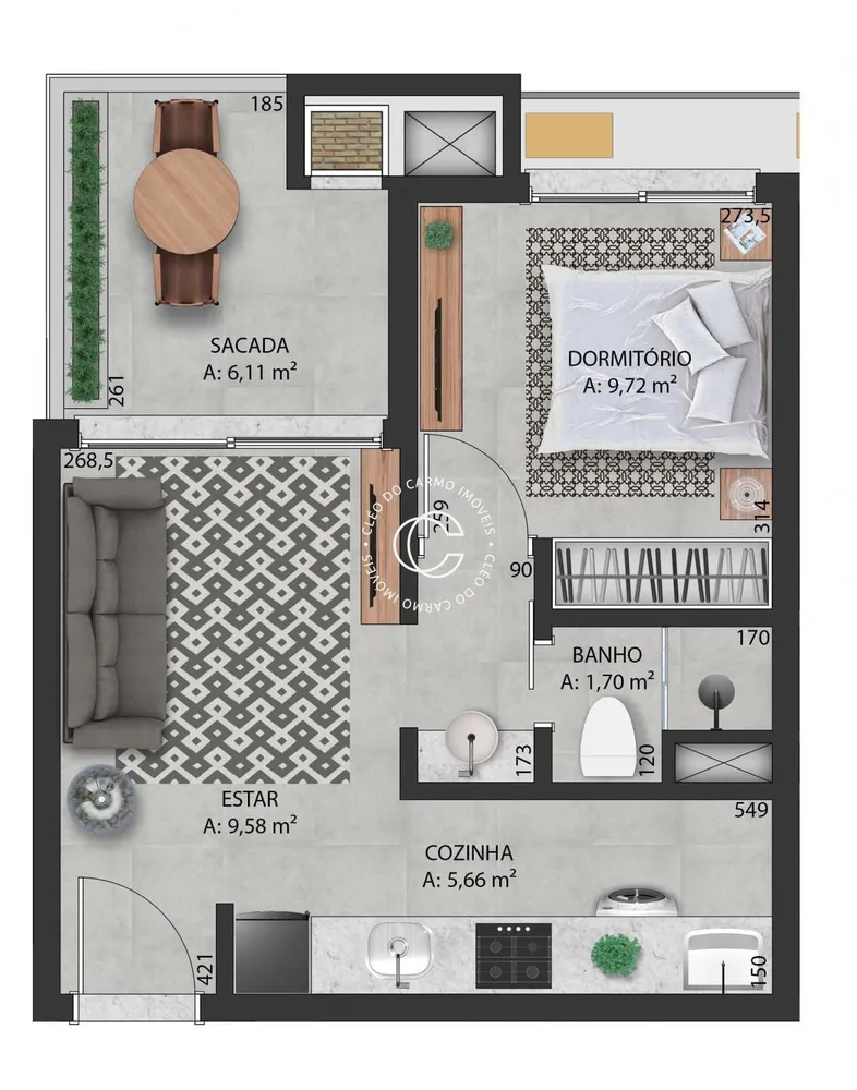 Apartamento, 1 quarto, 39 m² - Foto 2