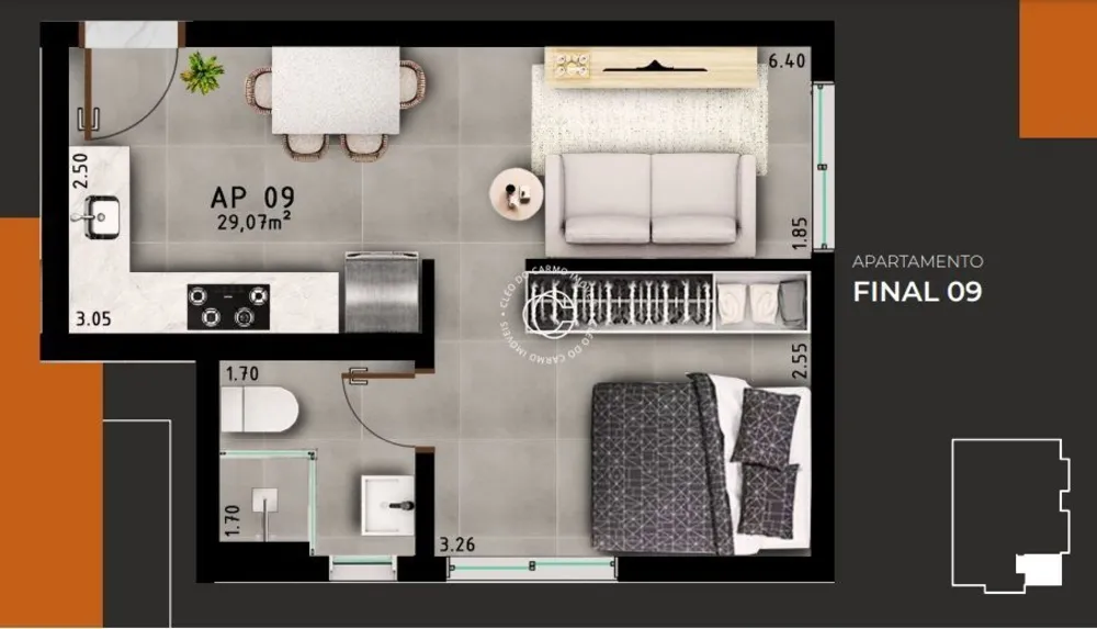 Apartamento, 1 quarto, 29 m² - Foto 3