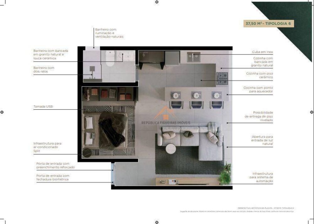 Apartamento, 1 quarto, 37 m² - Foto 2