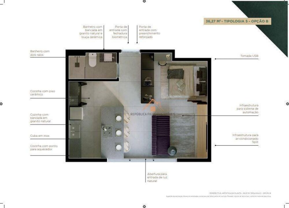 Apartamento, 1 quarto, 37 m² - Foto 3