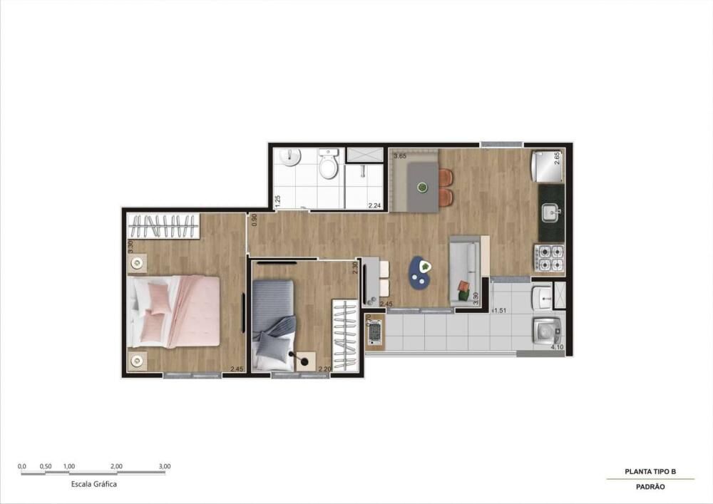 Apartamento, 2 quartos, 38 m² - Foto 2