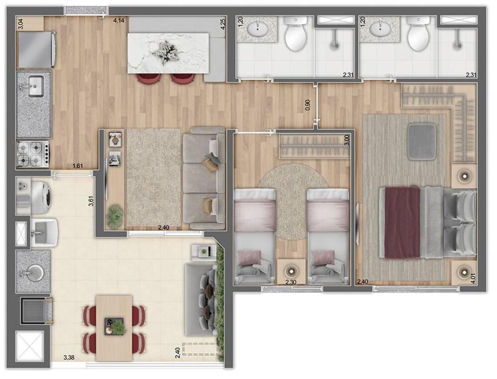 Apartamento, 2 quartos, 54 m² - Foto 1