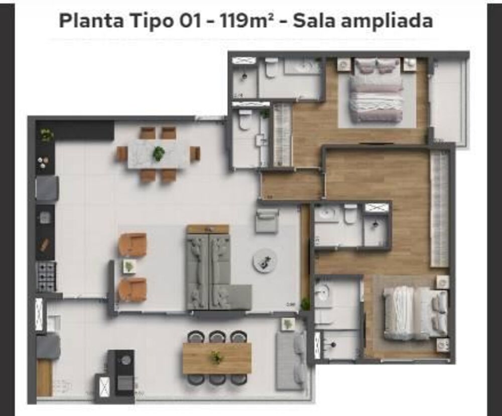 Apartamento, 3 quartos, 120 m² - Foto 2