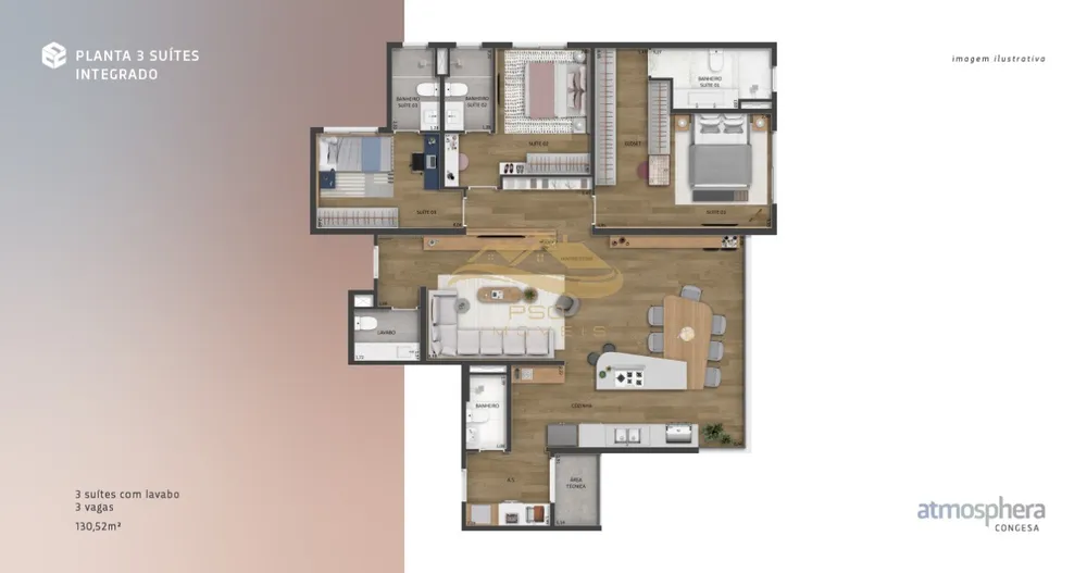 Apartamento, 3 quartos, 130 m² - Foto 4