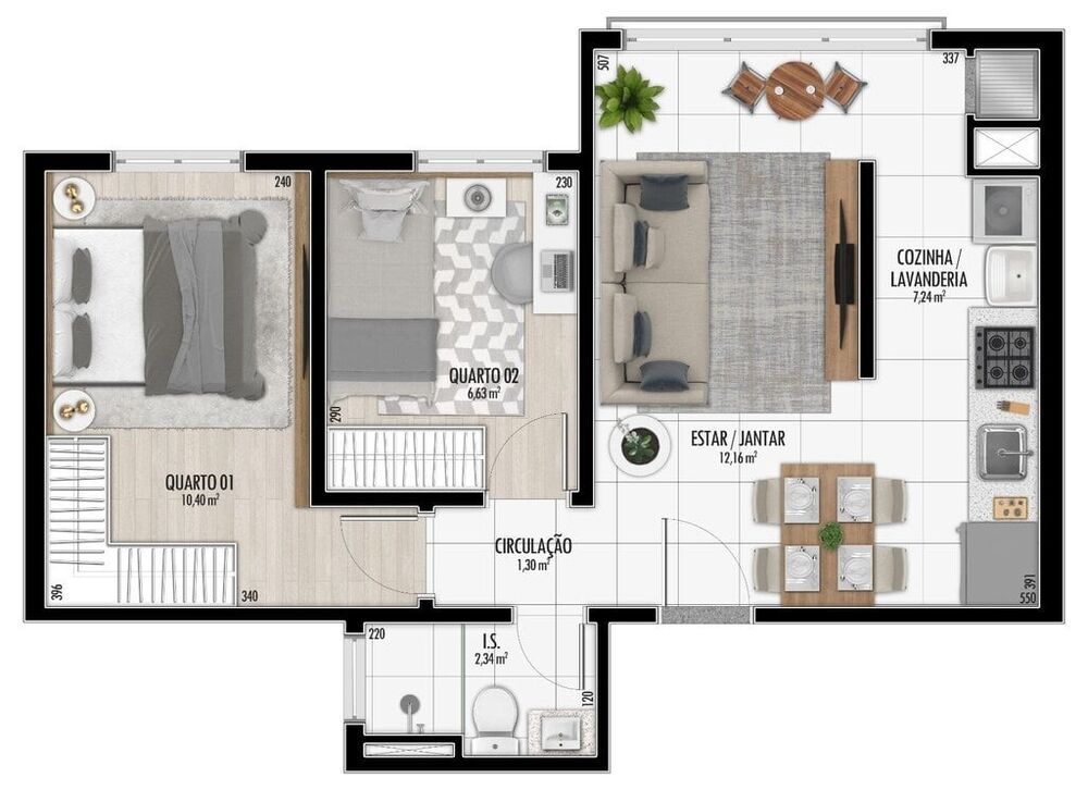 Apartamento à venda com 2 quartos, 45m² - Foto 6