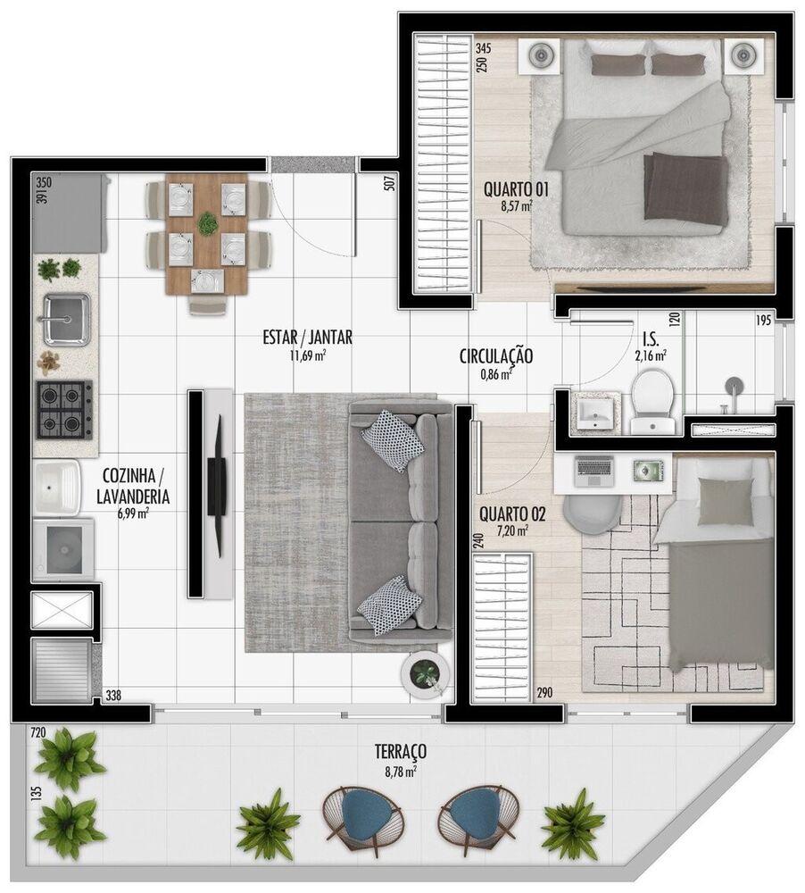 Apartamento à venda com 2 quartos, 45m² - Foto 7