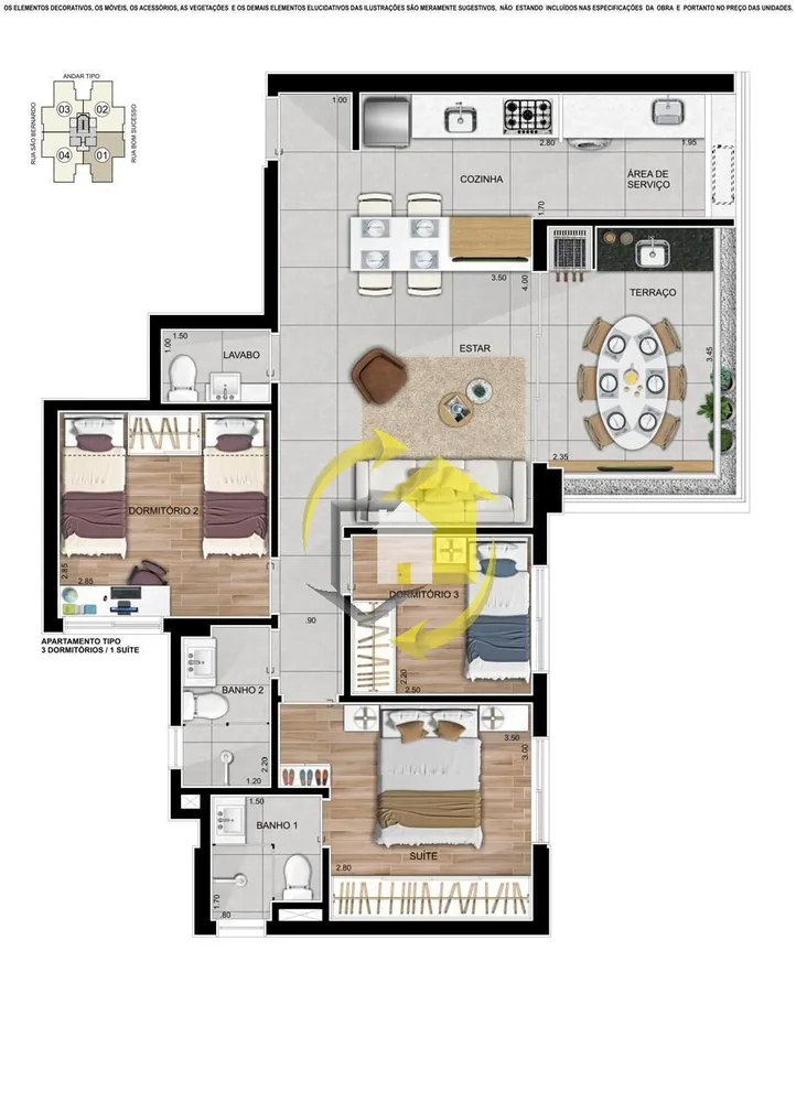Apartamento, 2 quartos, 80 m² - Foto 2