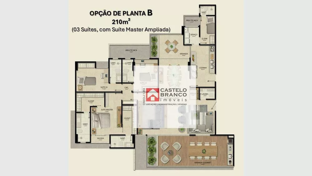 Apartamento, 3 quartos, 210 m² - Foto 6