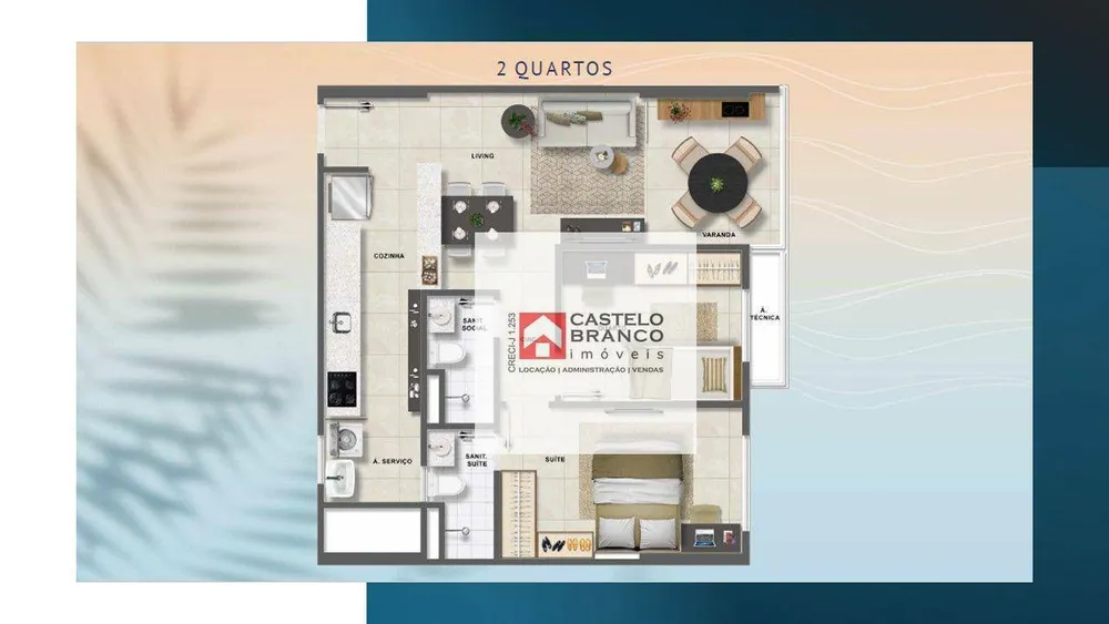 Apartamento, 2 quartos, 60 m² - Foto 1