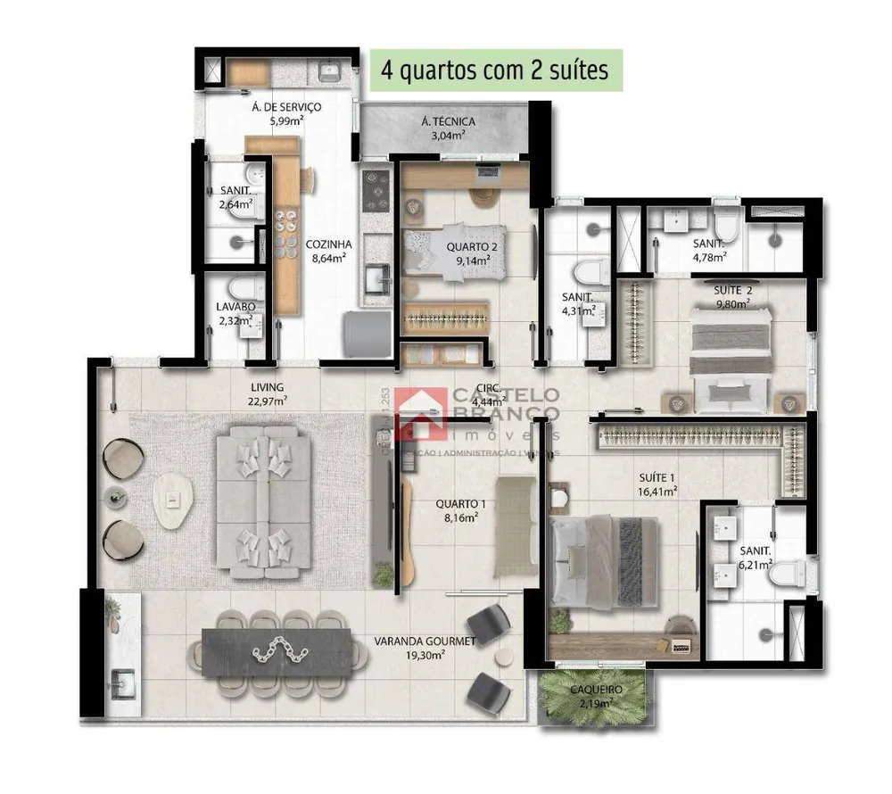 Apartamento, 4 quartos, 130 m² - Foto 14