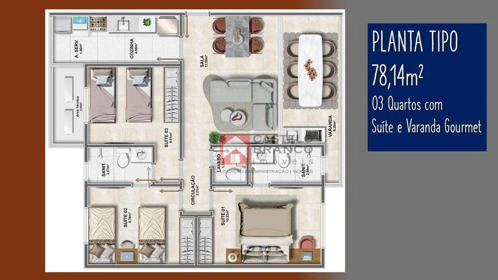 Apartamento, 3 quartos, 78 m² - Foto 7
