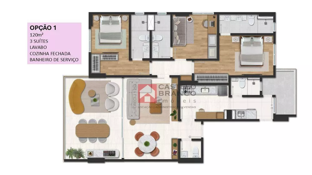 Apartamento, 3 quartos, 120 m² - Foto 3