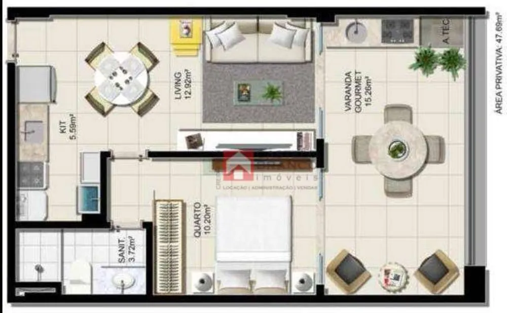 Apartamento, 1 quarto, 47 m² - Foto 8