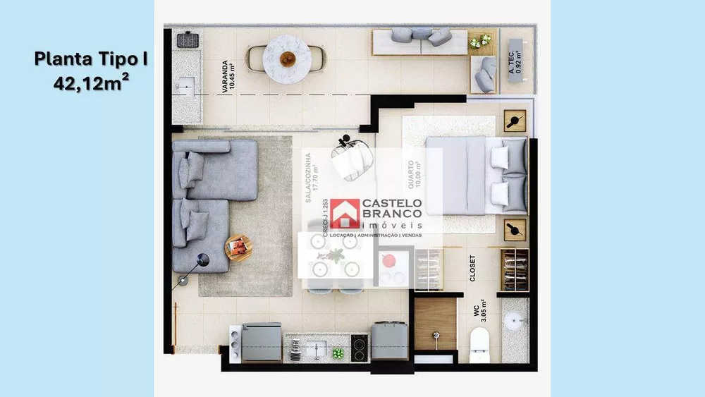 Apartamento, 1 quarto, 42 m² - Foto 18