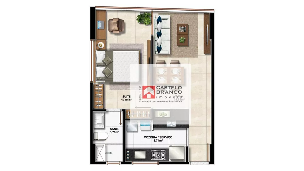 Apartamento, 1 quarto, 38 m² - Foto 4
