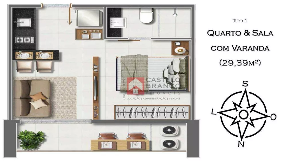 Apartamento, 1 quarto, 29 m² - Foto 2