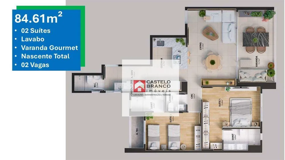 Apartamento, 2 quartos, 84 m² - Foto 20