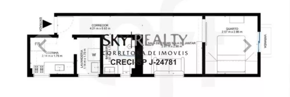 Apartamento, 1 quarto, 33 m² - Foto 1