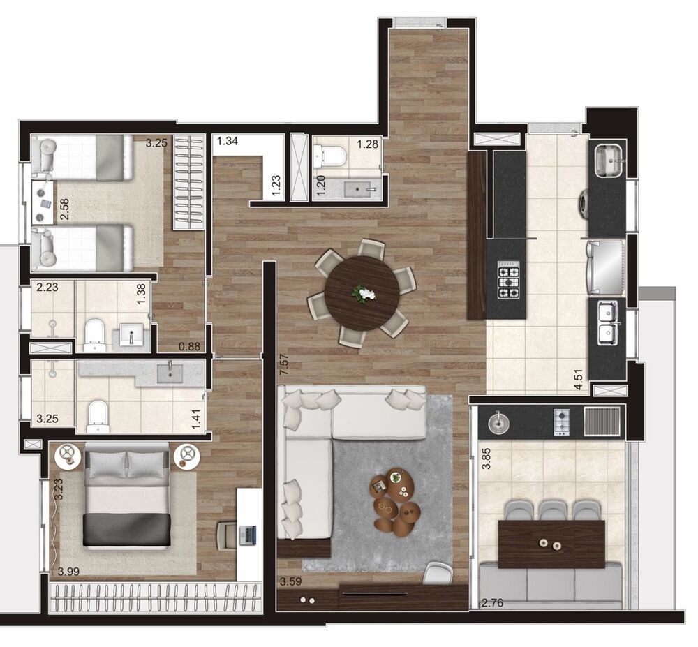 Apartamento, 2 quartos, 110 m² - Foto 1
