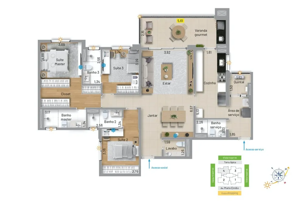 Apartamento, 3 quartos, 138 m² - Foto 12
