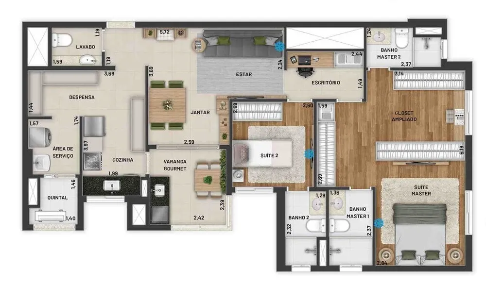 Apartamento, 3 quartos, 95 m² - Foto 23