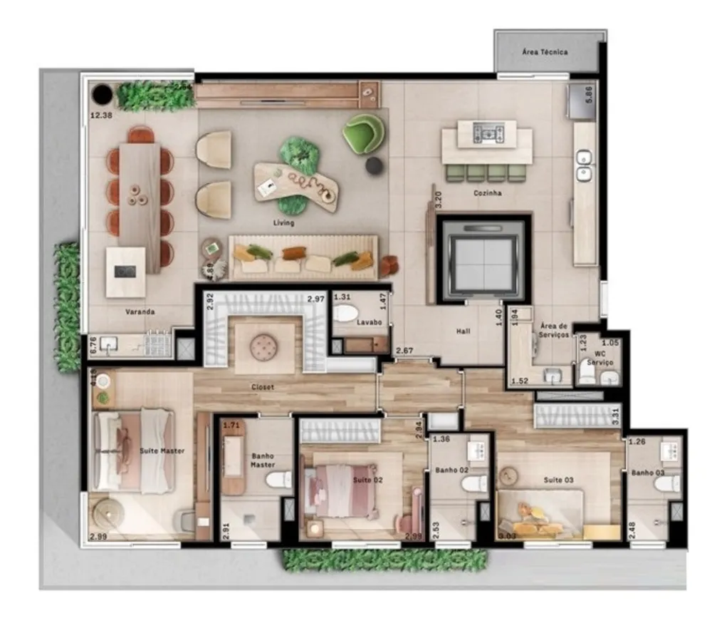 Apartamento, 3 quartos, 156 m² - Foto 12