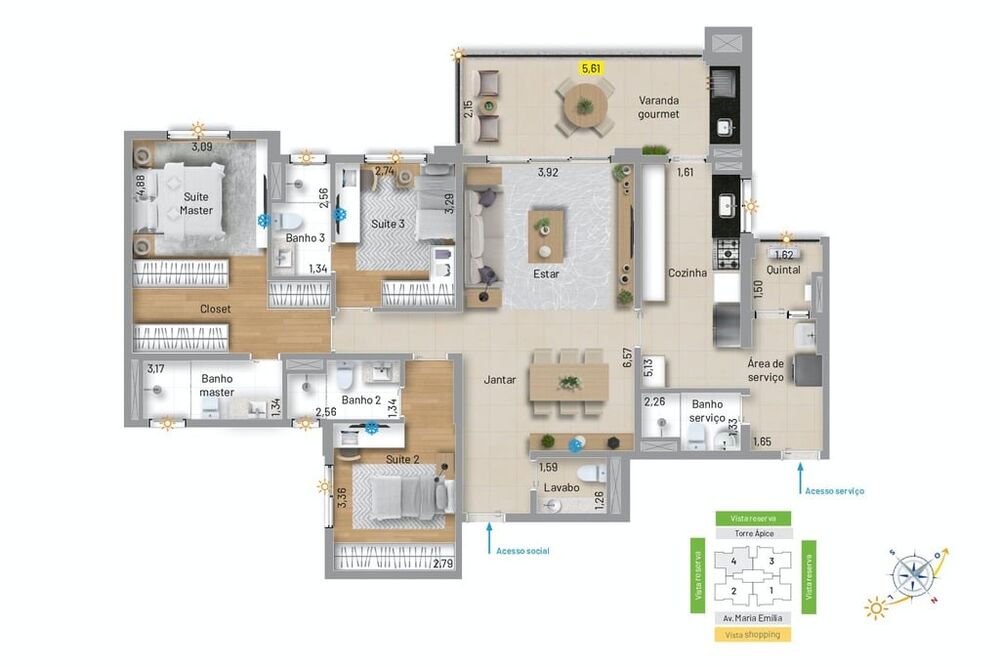 Apartamento, 3 quartos, 120 m² - Foto 11