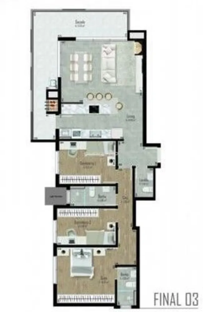 Apartamento, 3 quartos, 137 m² - Foto 2