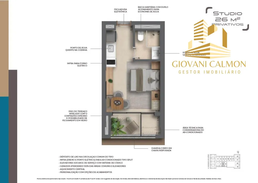 Apartamento, 1 quarto, 26 m² - Foto 9