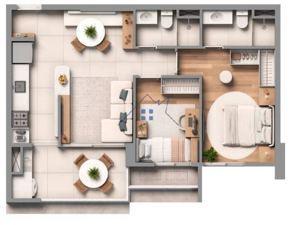 Apartamento, 2 quartos, 58 m² - Foto 2
