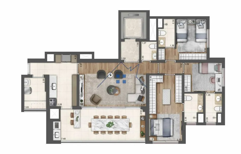 Cobertura, 3 quartos, 258 m² - Foto 4