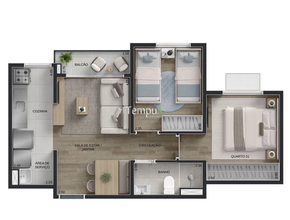Apartamento, 2 quartos, 42 m² - Foto 12