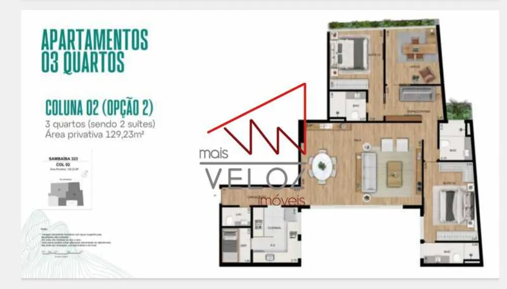 Apartamento, 3 quartos, 129 m² - Foto 2