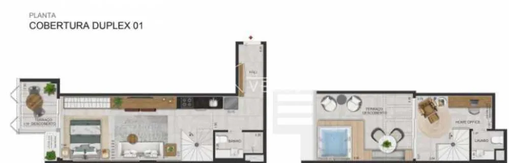 Cobertura, 1 quarto, 80 m² - Foto 1