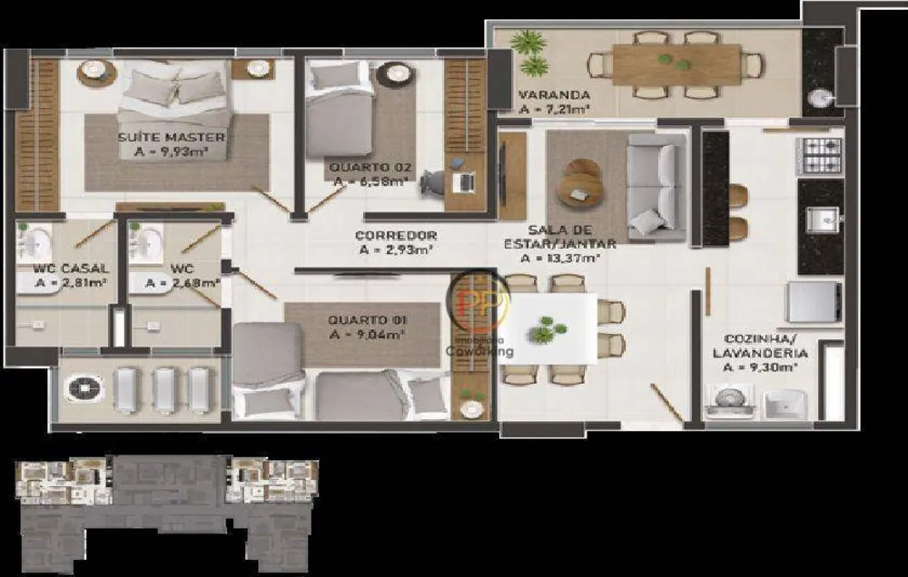 Apartamento, 3 quartos, 77 m² - Foto 1
