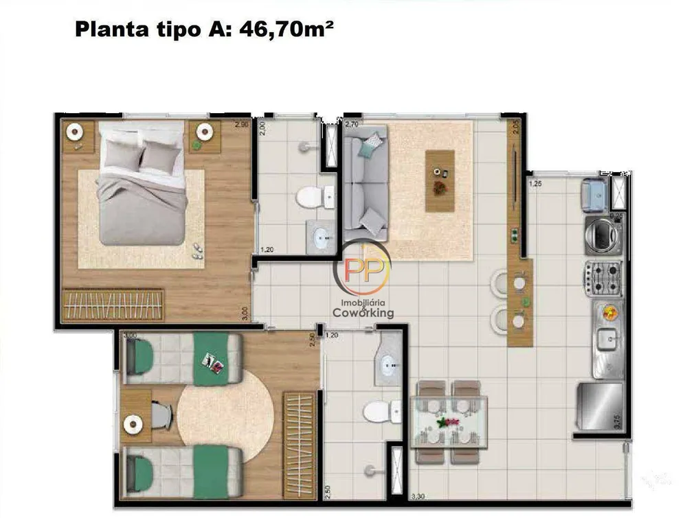 Apartamento, 2 quartos, 46 m² - Foto 1