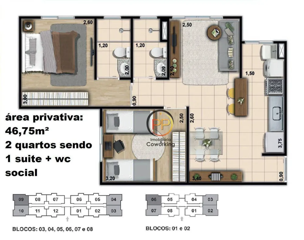 Apartamento, 2 quartos, 46 m² - Foto 1