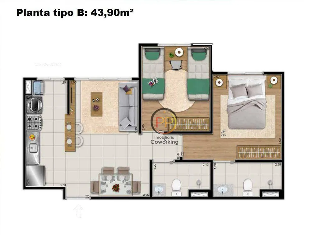 Apartamento, 2 quartos, 43 m² - Foto 1