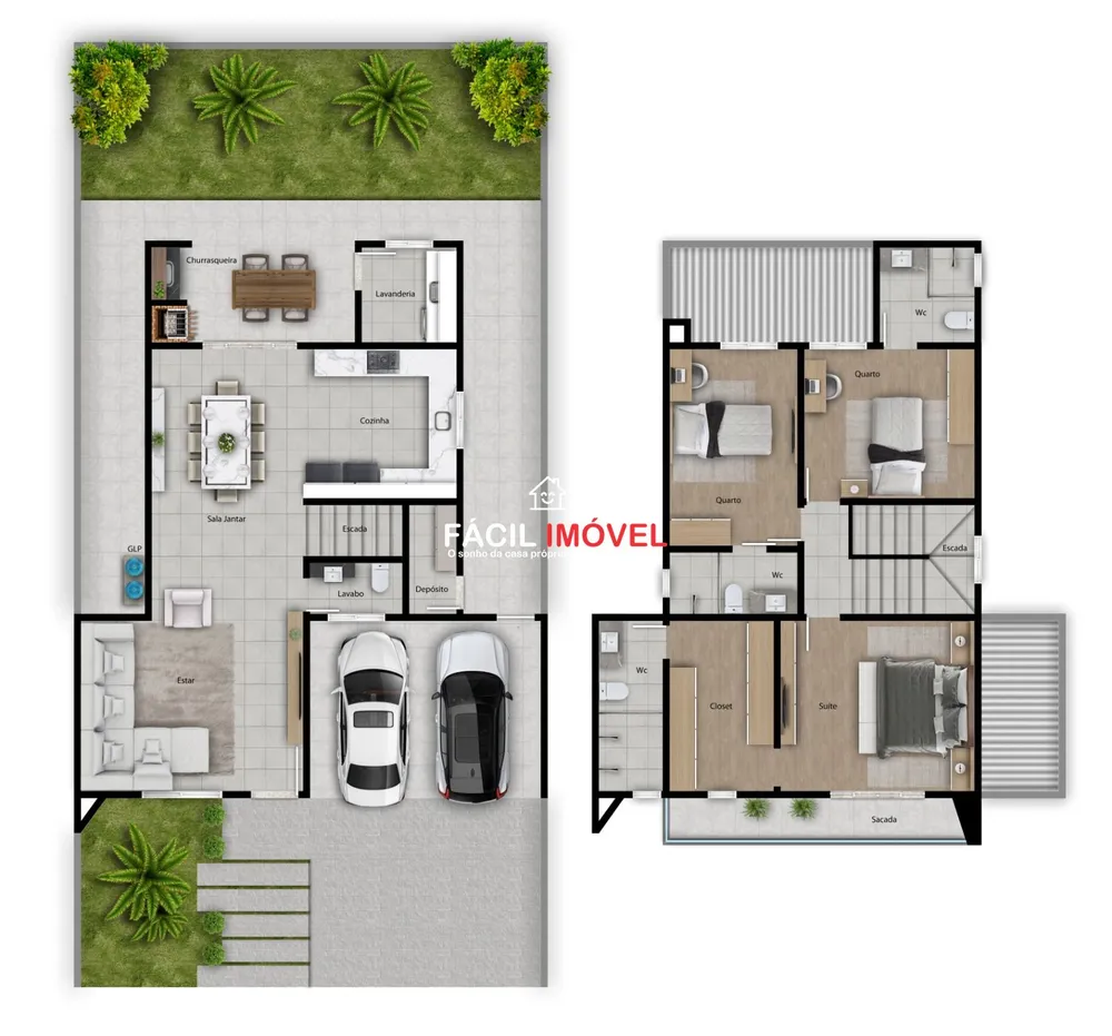 Casa de Condomínio, 3 quartos - Foto 1