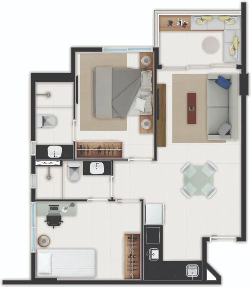 Apartamento, 2 quartos, 51 m² - Foto 1